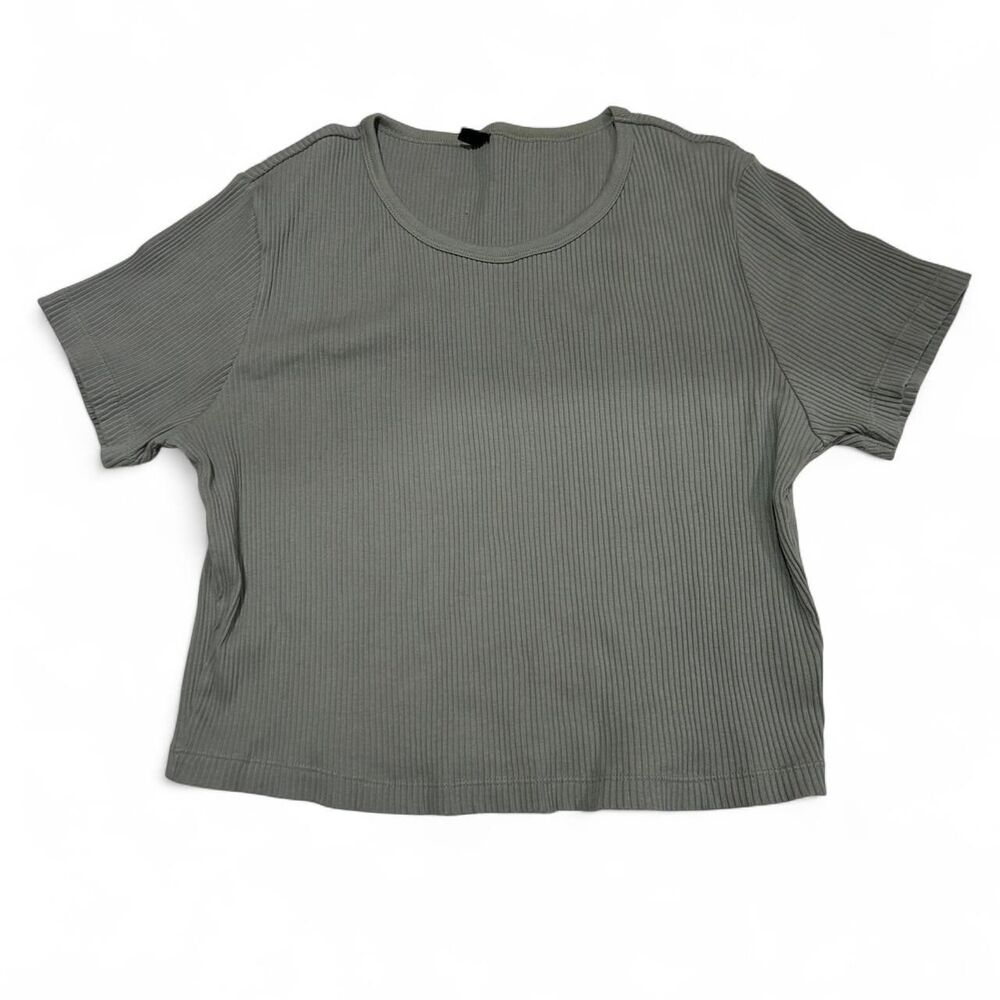 Uniqlo Ribbed Cropped Short Sleeve Crop-top T-Shirt